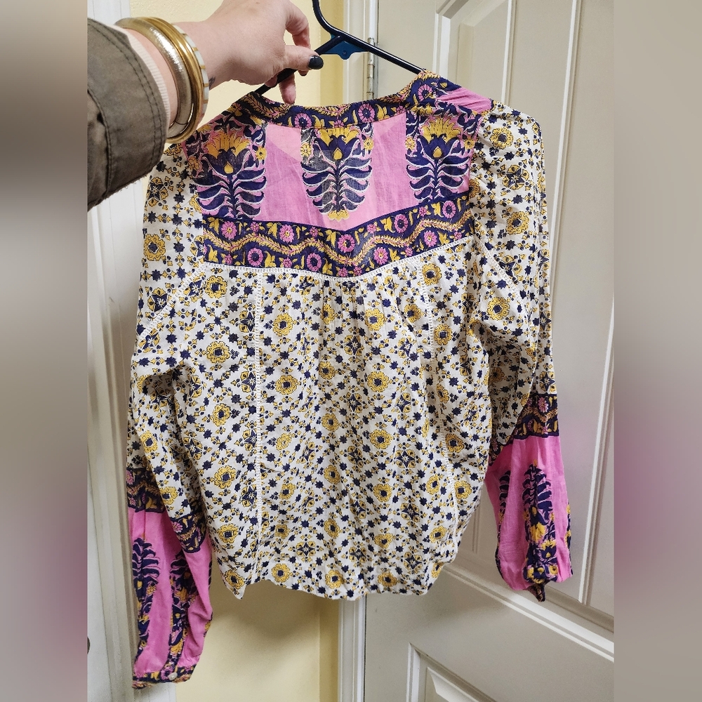 Love the Label Zina Print Boho Blouse NWT Size M $230 Retail - Picture 5 of 6